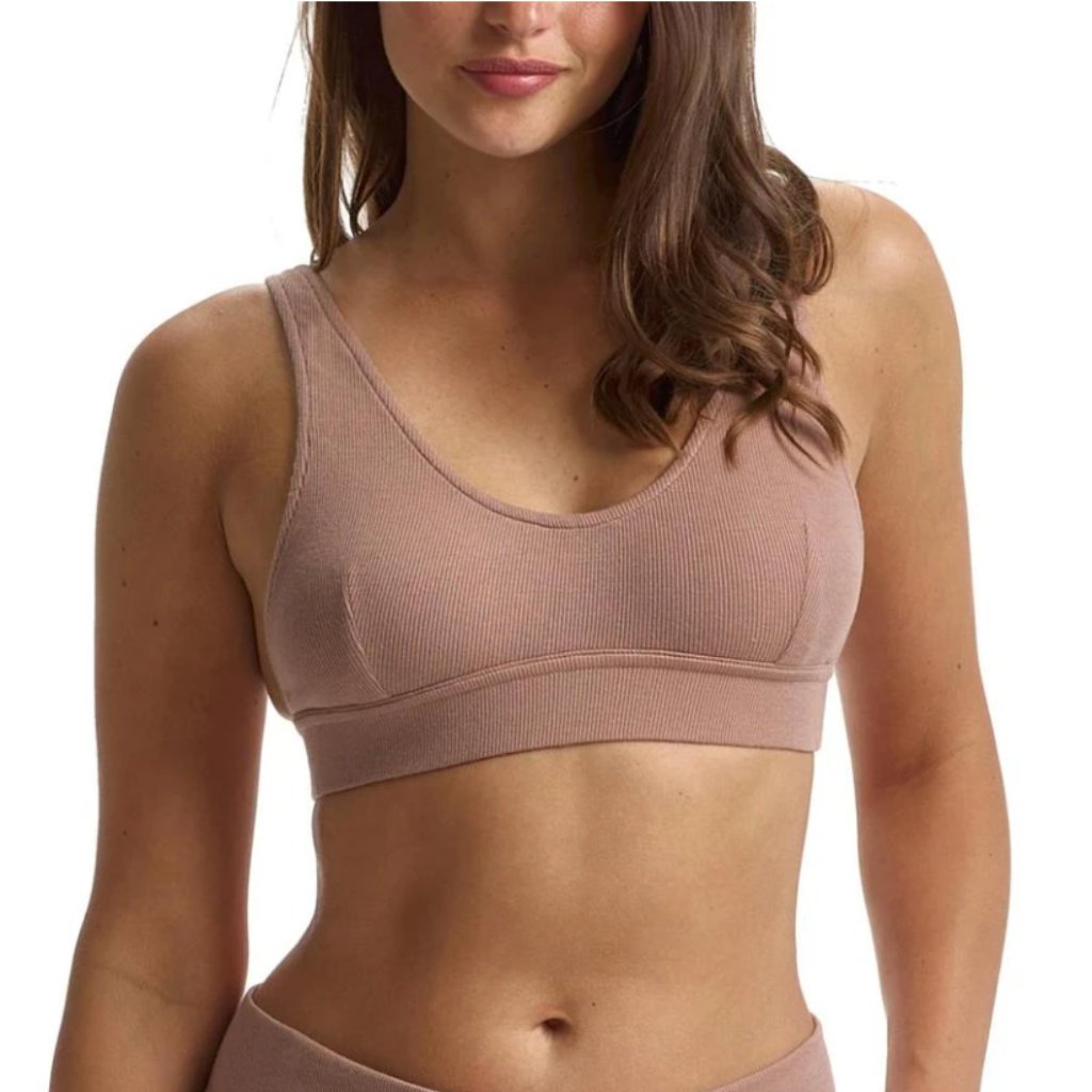 Commando Luxury Rib Bralette Large Pink - New